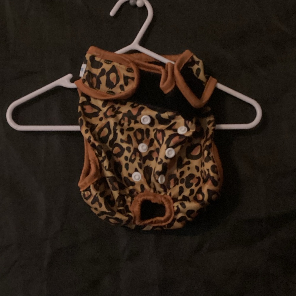 Leopard Print Reusable Cloth Diaper Cover - Brown